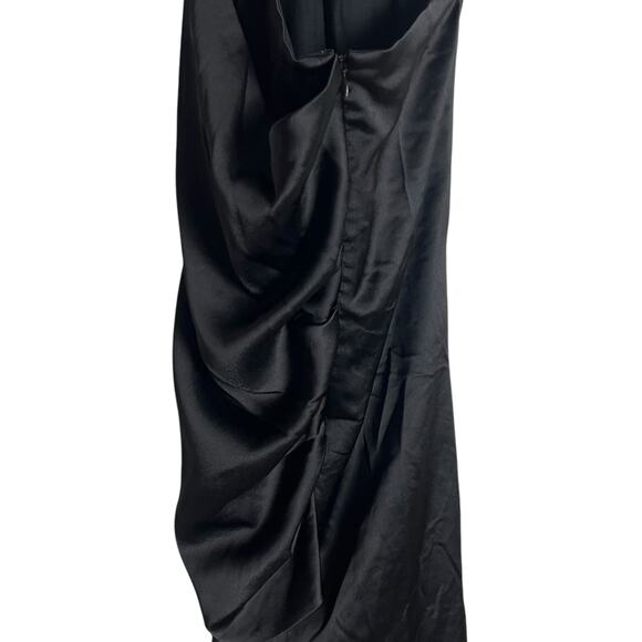 Arias New York Black Asymmetrical Halter Tie Neck Sleeveless Cocktail Dress Sz 4 - Picture 12 of 16